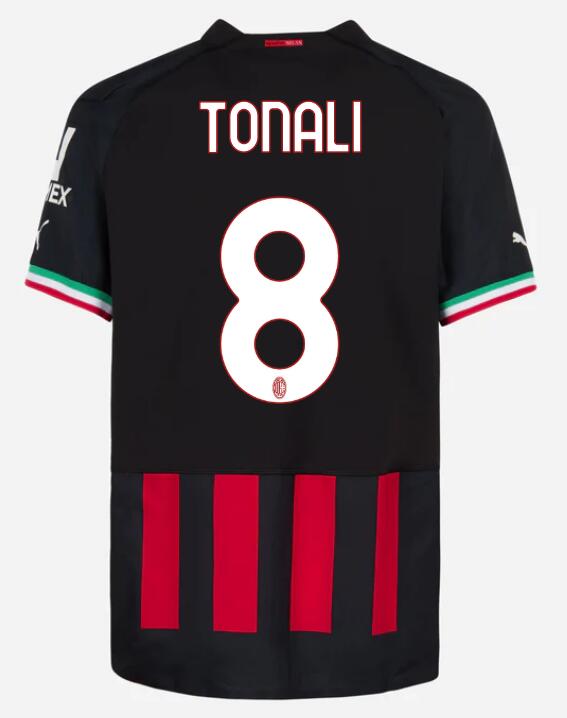 AC Milan 2022/23 Home 8 TONALI Shirt Soccer Jersey