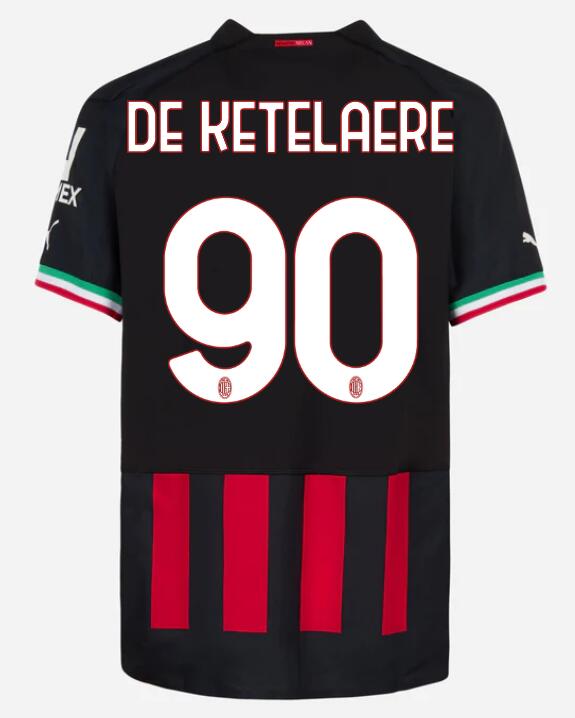 AC Milan 2022/23 Home 90 DE KETELAERE Shirt Soccer Jersey