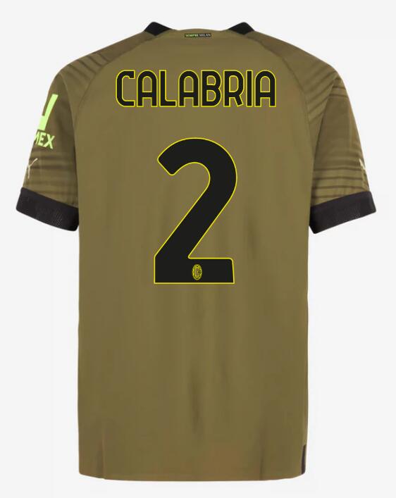 AC Milan 2022/23 Third 2 CALABRIA Shirt Soccer Jersey