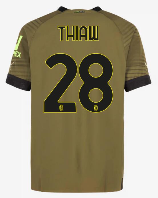 AC Milan 2022/23 Third 28 THIAW Shirt Soccer Jersey