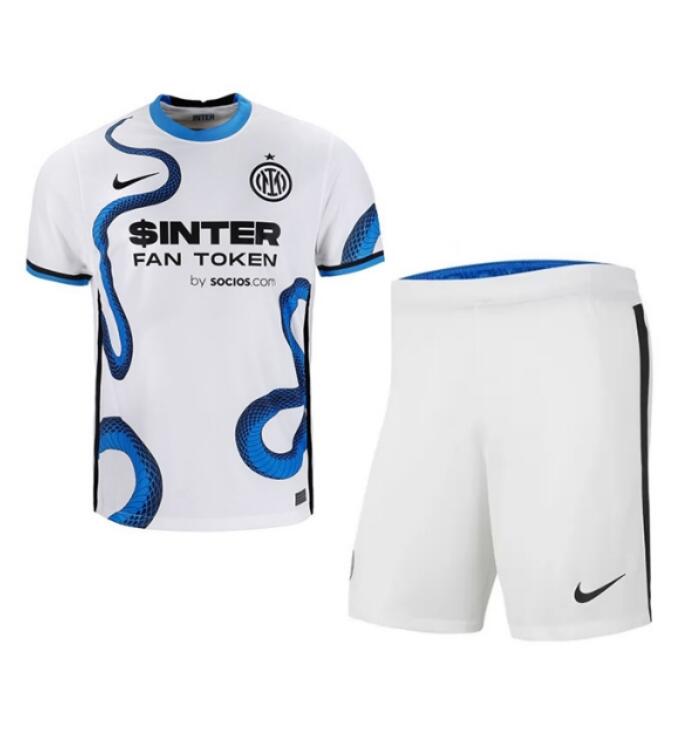 Inter Milan 2021/22 Away Kids Soccer Kit Children Shirt And Shorts