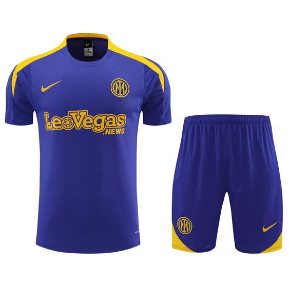 Inter Milan 2024/25 Blue Training Uniforms (Shirt+Shorts)