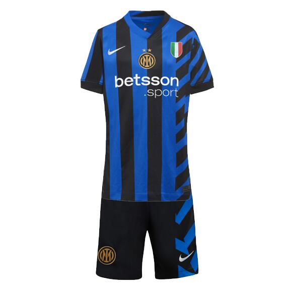 Inter Milan 2024/25 Home Kids Soccer Kit Children Shirt And Shorts