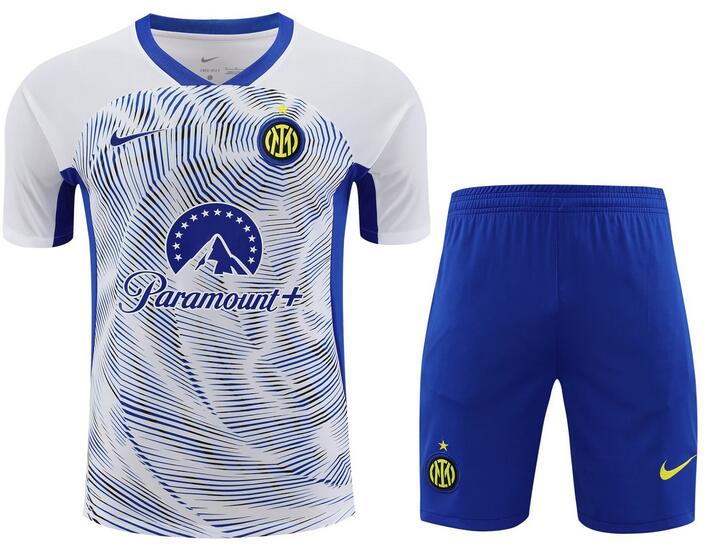 Inter Milan 2023/24 White Training Uniforms (Shirt+Shorts)