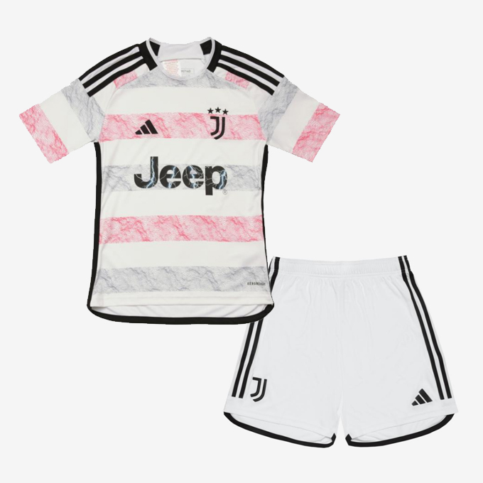 Juventus 2023/24 Away Kids Soccer Team Kit Children Shirt + Shorts
