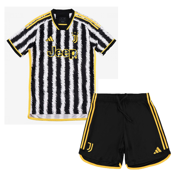 Juventus 2023/24 Home Kids Soccer Team Kit Children Shirt + Shorts