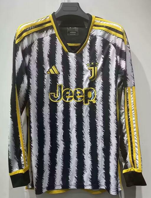 Juventus 2023/24 Home Long Sleeved Shirt Soccer Jersey