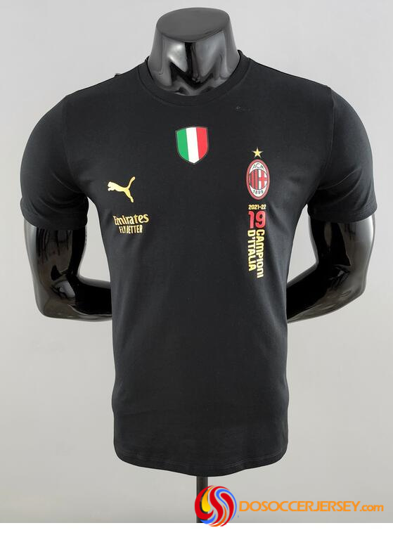 AC Milan 2022/23 Black "Win Like Milan" 19 Champion Casual Shirt