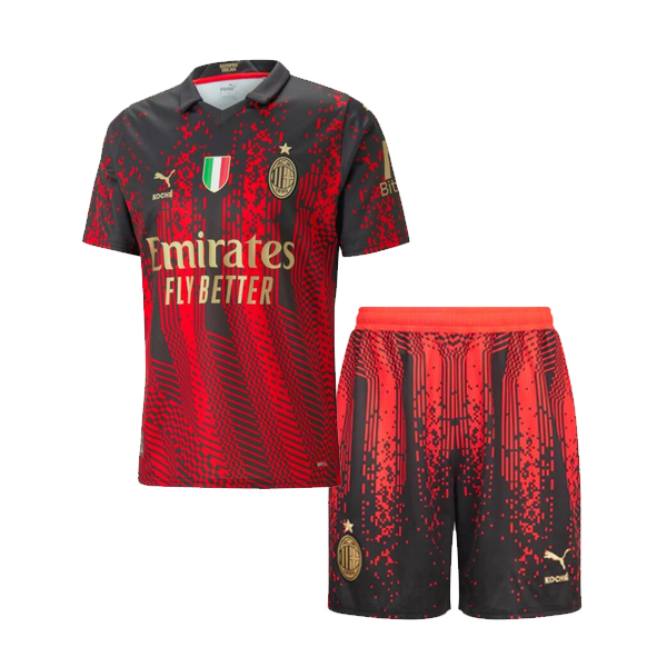 AC Milan 2022/23 Fourth Kids Soccer Kits Children Shirt + Shorts