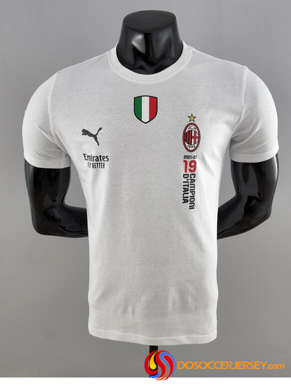 AC Milan 2022/23 White "Win Like Milan" 19 Champion Casual Shirt