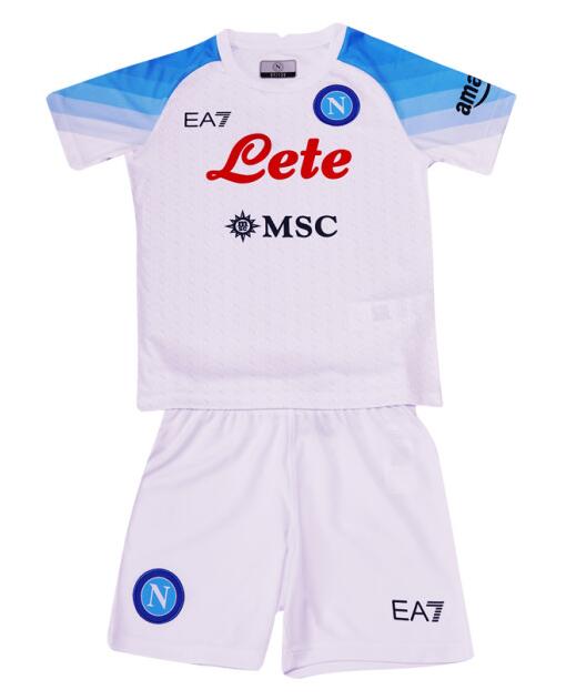 Napoli 2022/23 Away Kids Soccer Kit Children Shirt and Shorts