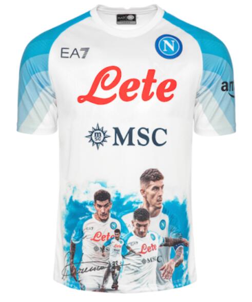 Napoli 2023/24 Face White Di Lorenzo 22 Shirt Soccer Jersey