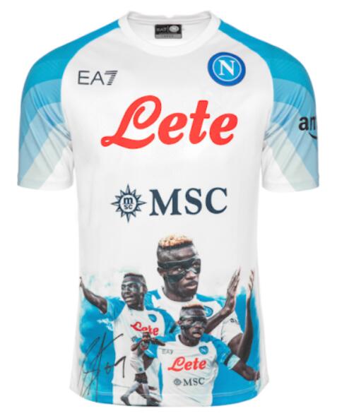 Napoli 2023/24 Face White 9 Osimhen Shirt Soccer Jersey