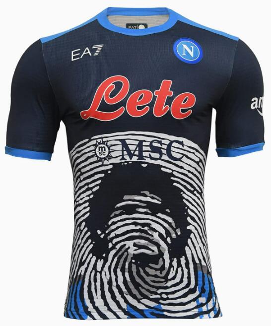 Napoli 2020/21 Maglia Gara Maradona Dark Blue Shirt Soccer Jersey