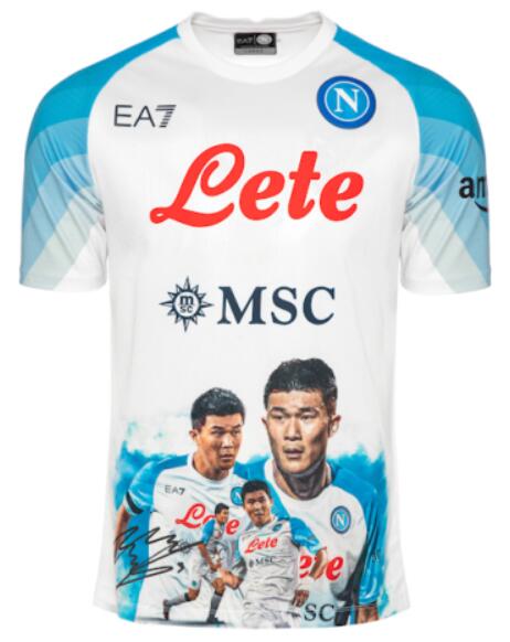 Napoli 2023/24 Face White Minjae 3 Shirt Soccer Jersey