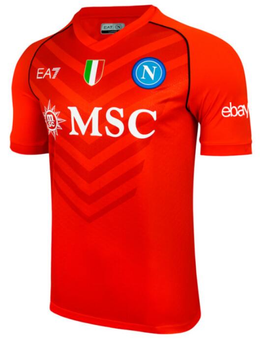Napoli 2023/24 Goalkeeper Red Shirt Soccer Jersey