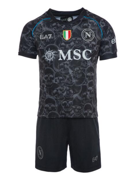 Napoli 2023/24 Halloween Kids Soccer Kit Children Shirt and Shorts