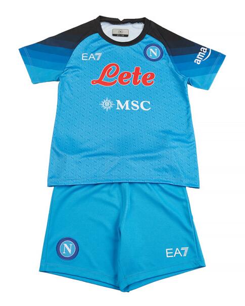 Napoli 2022/23 Home Kids Soccer Kit Children Shirt and Shorts