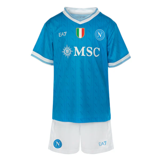 Napoli 2025/26 Home Kids Soccer Kit Children Shirt and Shorts