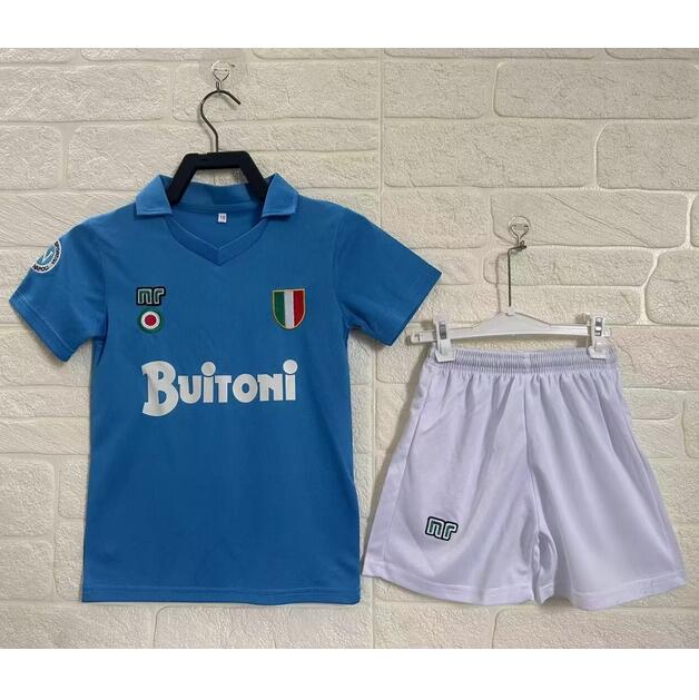 Napoli 1987/88 Home Kids Retro Soccer Kits Children Shirt + Shorts