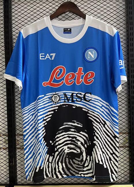 Napoli 2022/23 Souvenir Maradona Blue Shirt Soccer Jersey