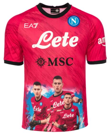 Napoli 2023/24 GK Fuchsia 95 Gollini Shirt Soccer Jersey