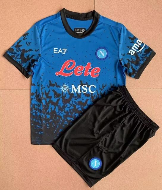 Napoli 2022/23 Special Kids Soccer Kit Children Shirt and Shorts