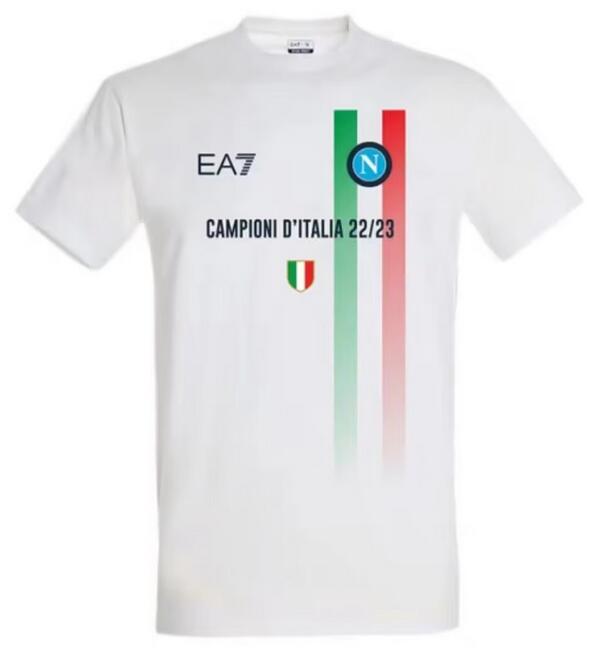 Napoli 2023/24 White Champions T-Shirt With Champions Patch