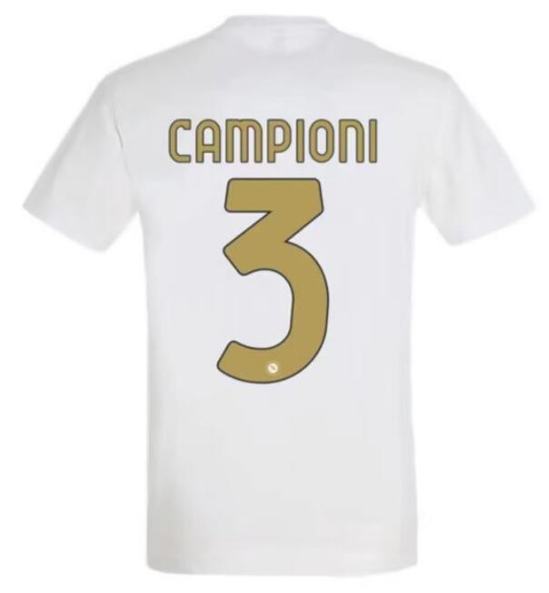 Napoli 2023/24 White Champions T-Shirt With Champions Patch