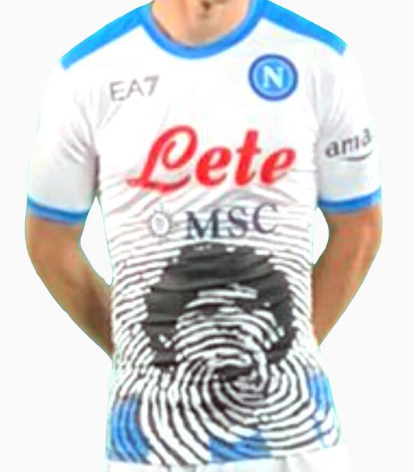 Napoli 2020/21 Maglia Gara Maradona White Shirt Soccer Jersey
