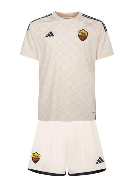 AS Roma 2023/24 Away Kids Soccer Jersey Kits Children Shirt And Shorts