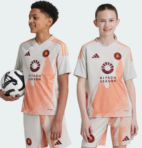 AS Roma 2024/25 Away Kids Soccer Kits Shirt And Shorts