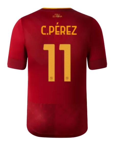 Roma 2022/23 Home C.PEREZ #11 Shirt Soccer Jersey