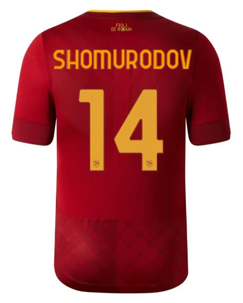 Roma 2022/23 Home 14 SHOMURODOV Shirt Soccer Jersey