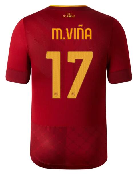 Roma 2022/23 Home 17 M.VIÑA Shirt Soccer Jersey