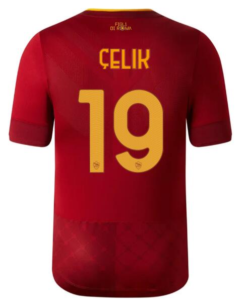 Roma 2022/23 Home 19 ÇELIK Shirt Soccer Jersey