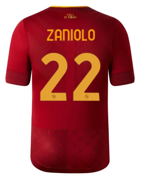 Roma 2022/23 Home 22 ZANIOLO Shirt Soccer Jersey