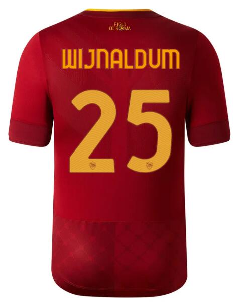 Roma 2022/23 Home 25 WIJNALDUM Shirt Soccer Jersey
