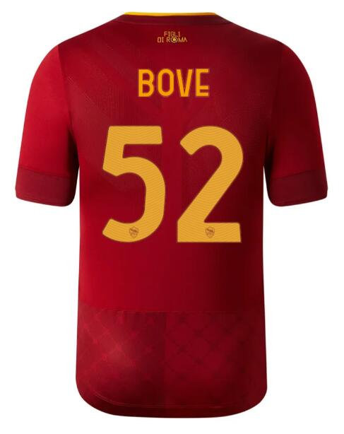Roma 2022/23 Home 52 BOVE Shirt Soccer Jersey