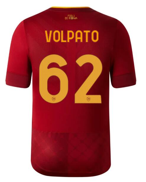 Roma 2022/23 Home 62 VOLPATO Shirt Soccer Jersey