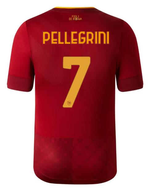 Roma 2022/23 Home 7 PELLEGRINI Shirt Soccer Jersey
