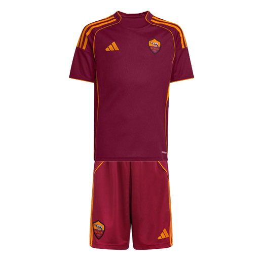 AS Roma 2025/26 Home Kids Soccer Kits Shirt And Shorts