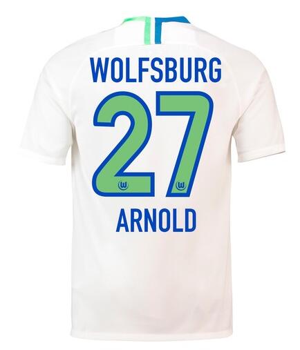 VfL Wolfsburg 2018/19 ARNOLD 27 Away Shirt Soccer Jersey