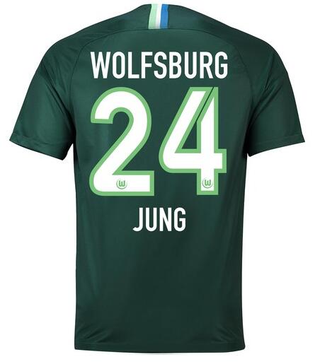 VfL Wolfsburg 2018/19 JUNG 24 Home Shirt Soccer Jersey