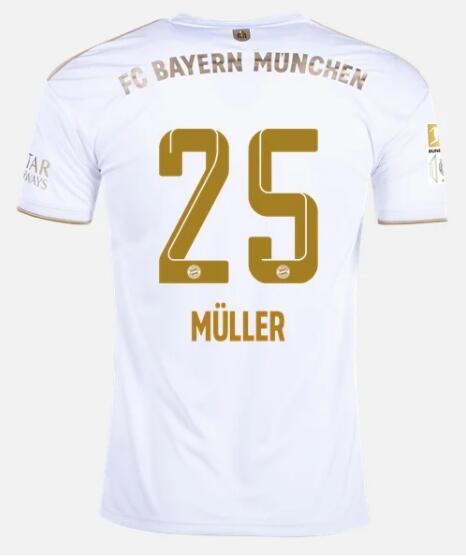 Bayern Munich 2022/23 Away 25 Müller Shirt Soccer Jersey