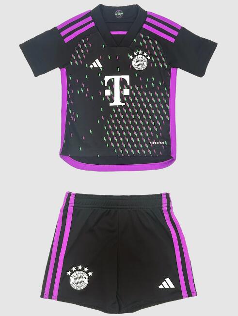 Bayern Munich 2023/24 Away Kids Soccer Team Kit Children Shirt + Shorts