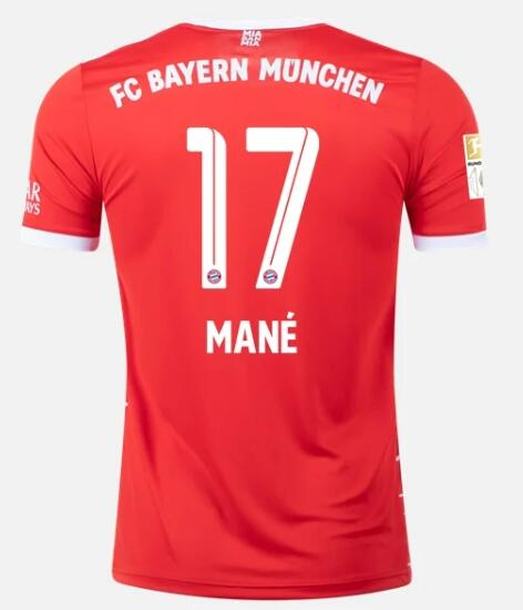 Bayern Munich 2022/23 Home 17 SADIO MANÉ Shirt Soccer Jersey