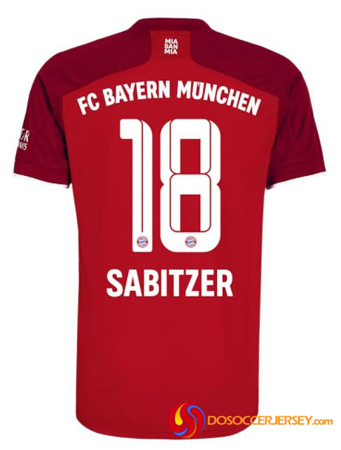 Bayern Munich 2021/22 Home 18 MARCEL SABITZER Shirt Soccer Jersey