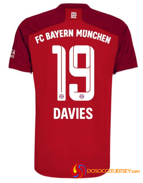 Bayern Munich 2021/22 Home 19 ALPHONSO DAVIES Shirt Soccer Jersey