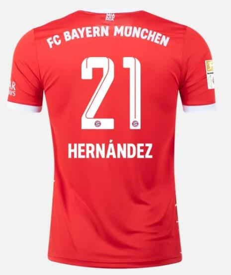 Bayern Munich 2022/23 Home 21 LUCAS HERNANDEZ Shirt Soccer Jersey